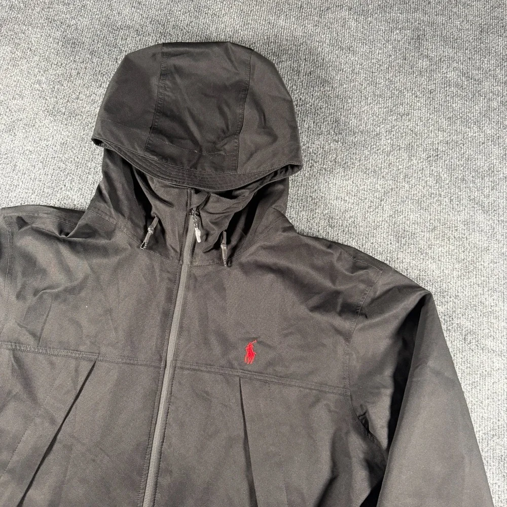 Polo Ralph Lauren Performance Hooded Full Zip Lined Windbreaker Black M